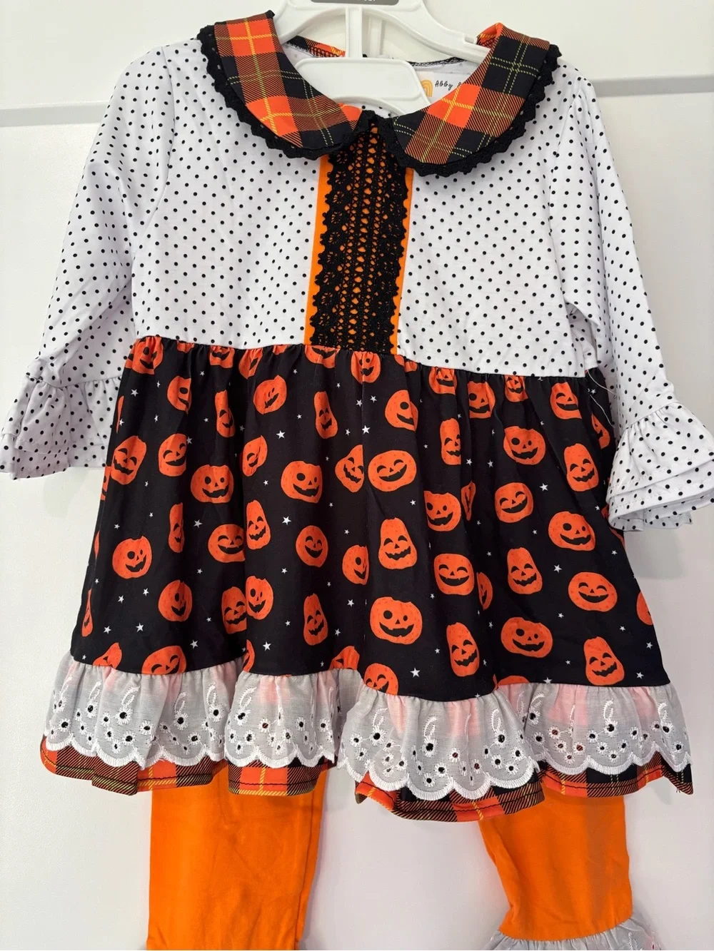 Abby & Evie Boutique Halloween Jack O Lantern Ruffle Pant Set Size 4